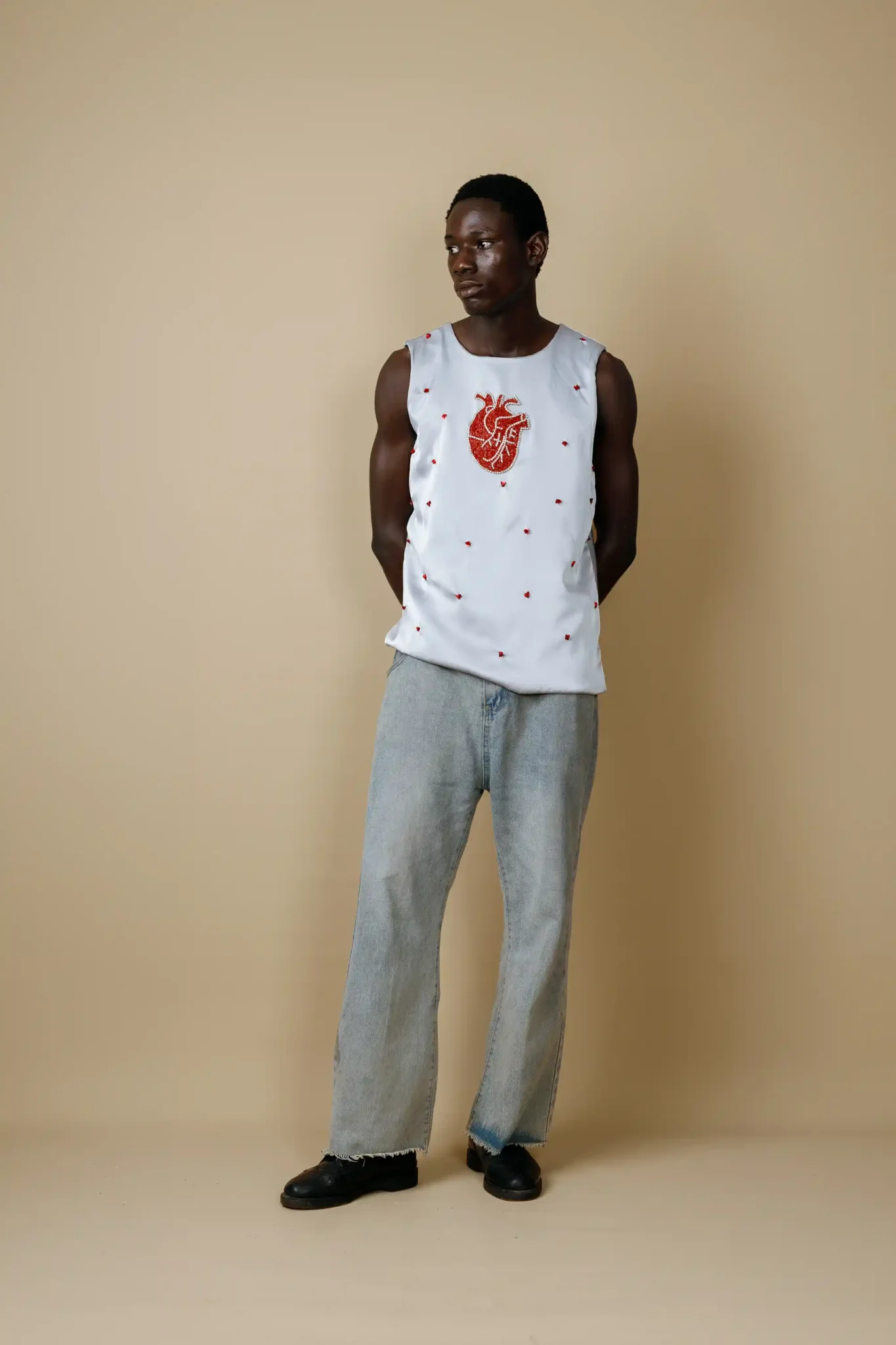 Men Grey Heart Top – D'Ophir